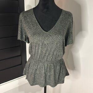 Cheetah print lucky peplum top